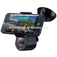 Car phone mount with bluetooth and FM transmitter and speaker